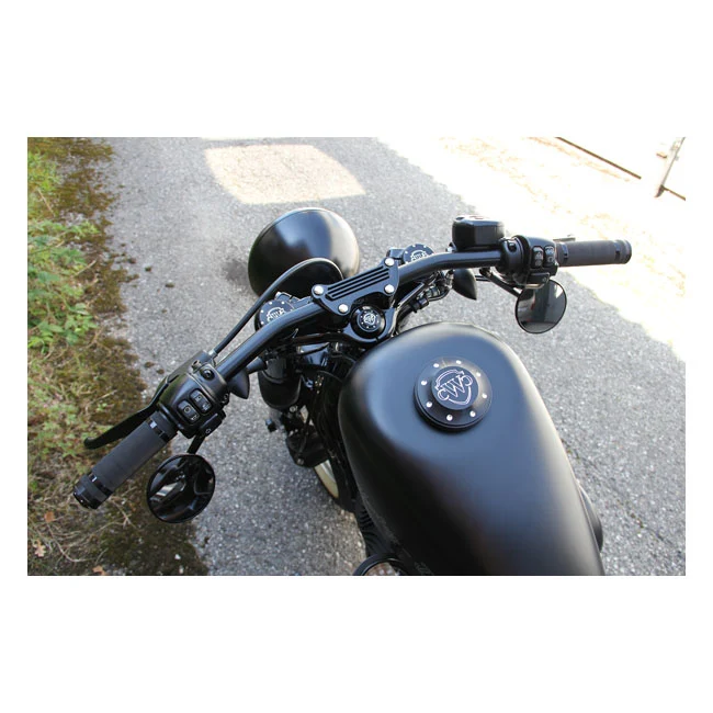 Cult Werk Yksiosainen Riser Top Clamp Musta Harley:lle