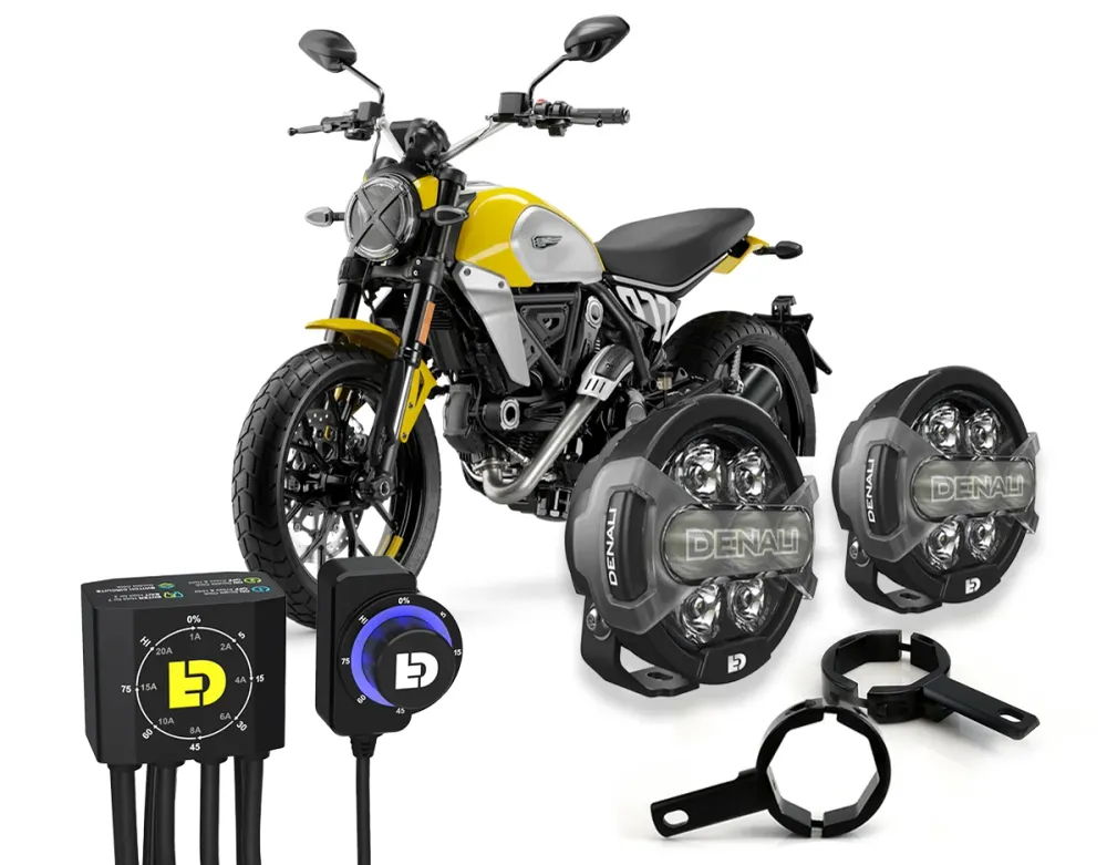 D7 Pro Premium -valaistuspaketti - Ducati Scrambler 800 2015+ / 1100 2018-2024 DENALI ELECTRONICS