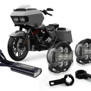 D7 Pro Premium -valaistuspaketti moottorinsuojan kiinnikkeillä - Harley Davidson -moottoripyörät DENALI ELECTRONICS