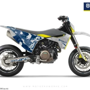 Husqvarna 701 Enduro Grafiikat - "Flake" (Harmaa/Sininen)