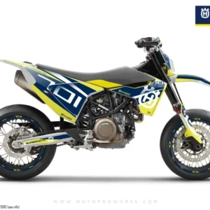 Husqvarna 701 Enduro Grafiikat - "MarkSeven" (Keltainen/Sininen)
