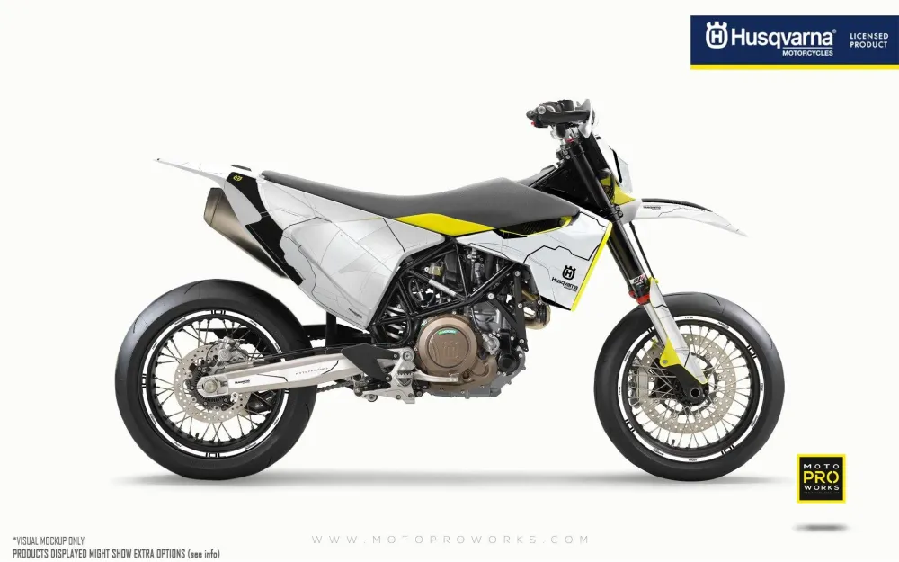 Husqvarna 701 Enduro Grafiikat - "Robotec" (Valkoinen)