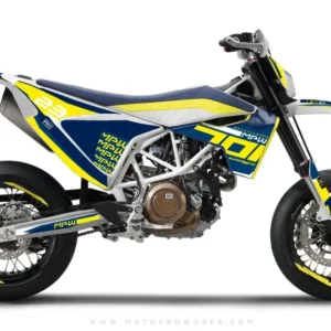 Husqvarna 701 Enduro Grafiikat - "SEVENOH" (Sininen/Keltainen)