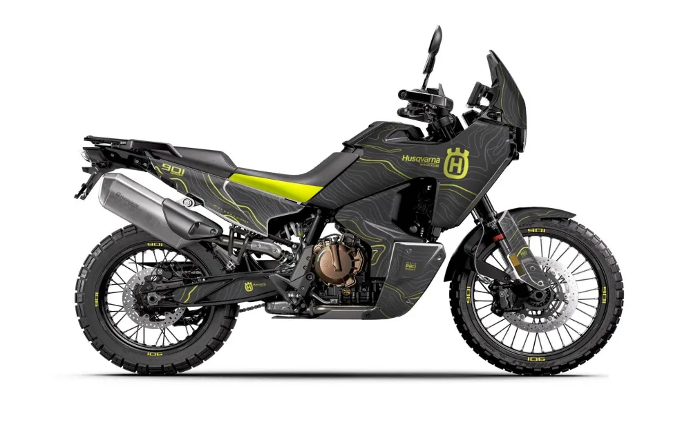 HUSQVARNA Norden 901 GRAFIIKAT - "Topography" (Harmaa/Keltainen)