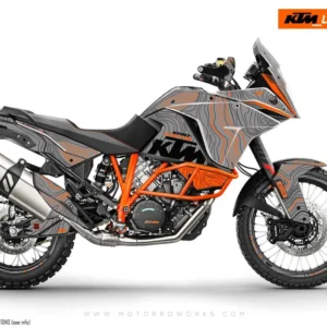 KTM 1190 Adventure GRAFIIKAT - "TOPOGRAFIA" (Harmaa/Oranssi)