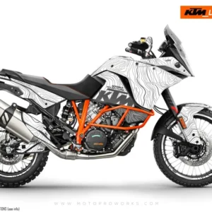 KTM 1190 Adventure GRAFIIKAT - "TOPOGRAFIA" (Valkoinen)