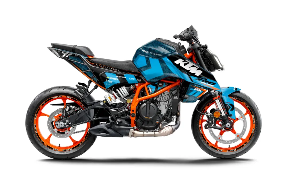 KTM 125 Duke 2024-2025 GRAFIIKAT - "Rasorblade" (Sininen)