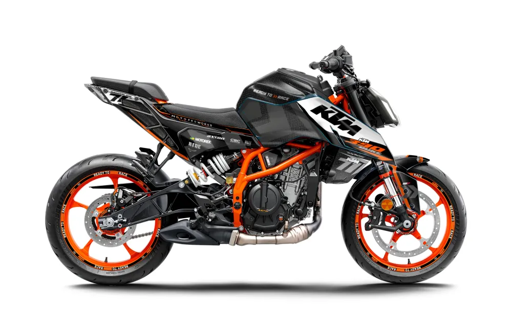 KTM 125 Duke 2024-2025 GRAFIIKAT - "Rasorblade" (Musta/Oranssi)