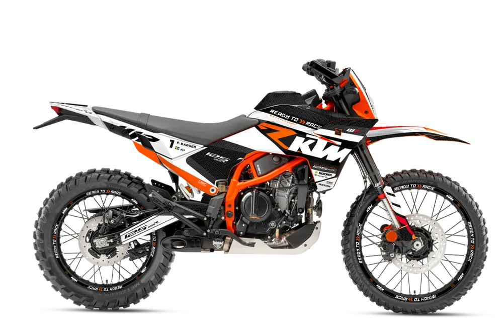 KTM 125 Enduro R GRAFIIKAT - "RR-Tech" (Valkoinen)