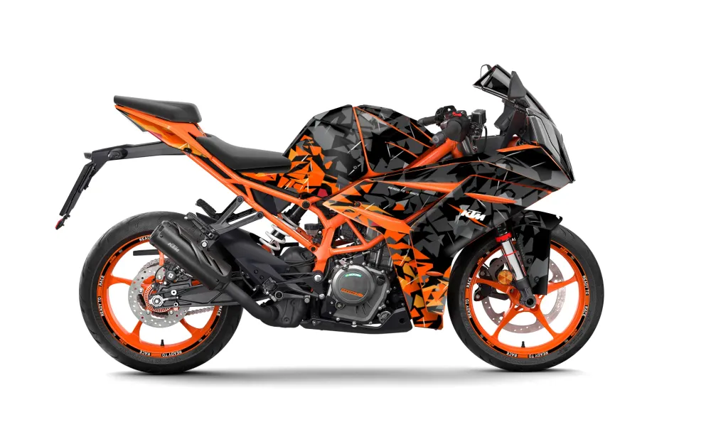 KTM RC 125/200/250/390 GRAFIIKAT - "Flake" (Musta/Oranssi)