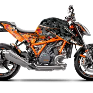 KTM 1290 Super Duke R 2020 - 2023 GRAFIIKAT - "Flake" (Musta/Oranssi)