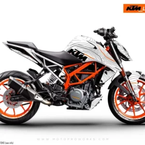 KTM 250 Duke GRAFIIKAT - "Topography" (Valkoinen/Oranssi)