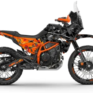 KTM 390 Adventure R / X GRAFIIKAT - "Flake" (Musta/Oranssi)