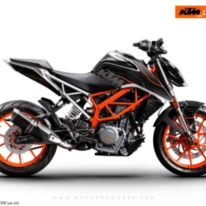 KTM 390 Duke GRAFIIKAT - "Topography" (Musta/Oranssi)
