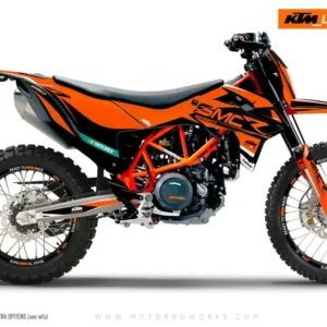 KTM 690 Enduro GRAFIIKAT - "Racer" (Musta/Valkoinen/Oranssi)