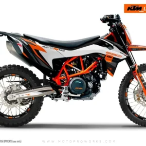 KTM 690 Enduro R GRAFIIKAT - "Torque Reloaded" (Valkoinen/Musta/Oranssi)