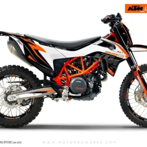 KTM 690 Enduro R GRAFIIKAT - "Torque" (Valkoinen/Musta/Oranssi)