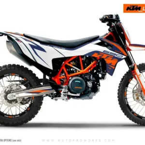 KTM 690 Enduro R GRAFIIKAT - "Torque" (Valkoinen/Sininen)