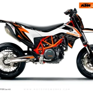 KTM 690 SMC-R GRAFIIKAT - "Torque" (Valkoinen/Musta/Oranssi)