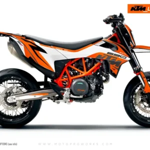 KTM 690 SMC-R GRAFIIKAT - "Torque" (Valkoinen/Oranssi)