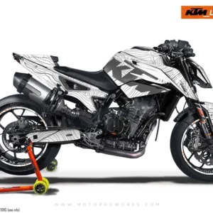 KTM 790/890 Duke GRAFIIKAT - "Topography" (Valkoinen)