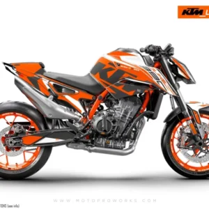 KTM 890 Duke R GRAFIIKAT - "Torque" (Valkoinen/Oranssi)