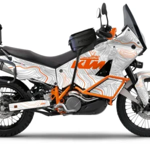 KTM 950/990 Adventure GRAFIIKAT - "TOPOGRAFIA" (Valkoinen/Oranssi)