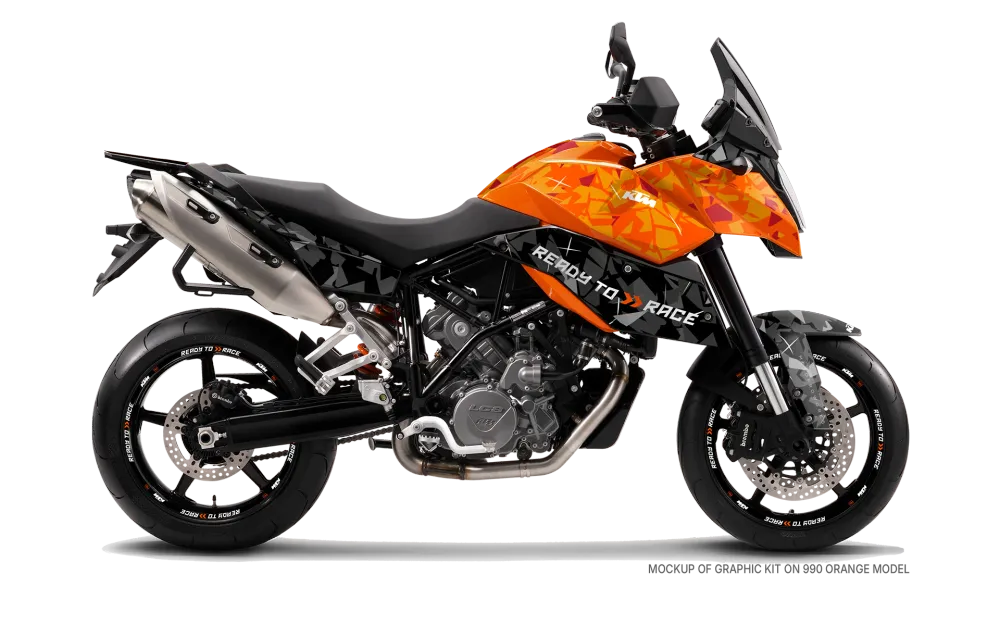 KTM 990 SM / SMR / SMT GRAFIIKAT - "Flake" (Oranssi/Musta)