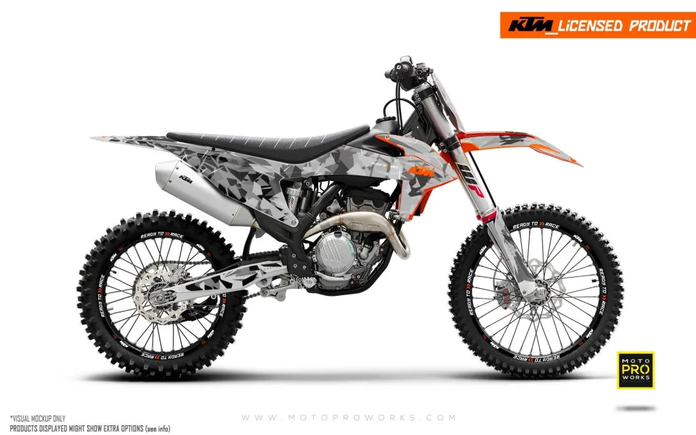 KTM GRAFIIKAT - EXC/SX "Flake" (Musta/Harmaa)