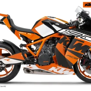 KTM RC8 1190 2011-2015 GRAFIIKAT - "Torque" (Valkoinen/Oranssi)
