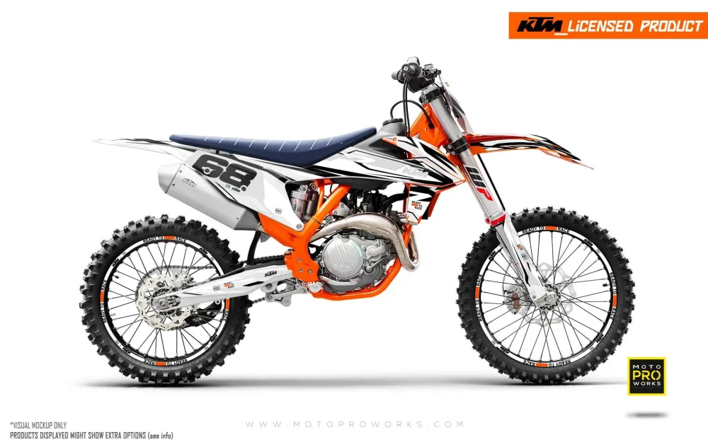 KTM XC / XC-F / XC-W GRAFIIKAT - "Ripple" (Valkoinen/Musta)