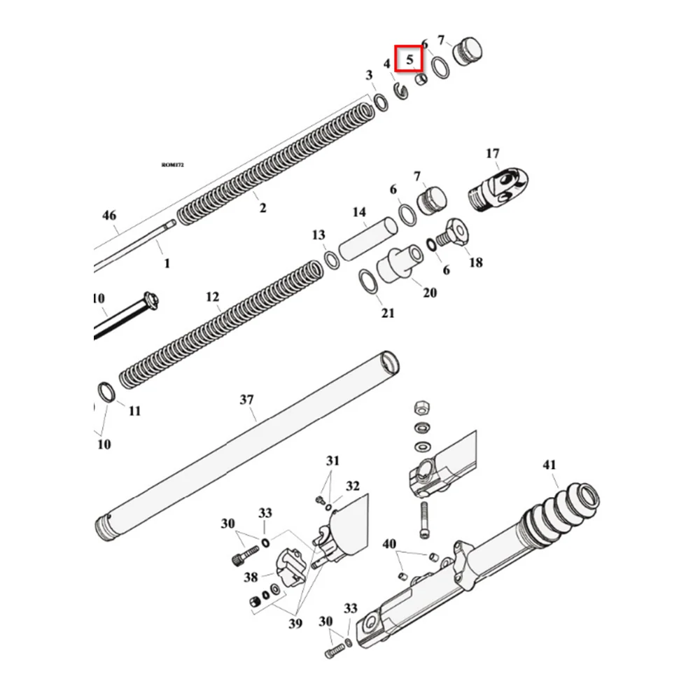 Lukkomutteri Patruuna Etuhaarukka XL1200X, XL883N/1200NS 16-21; XL1200C/NS, 883L 18-20