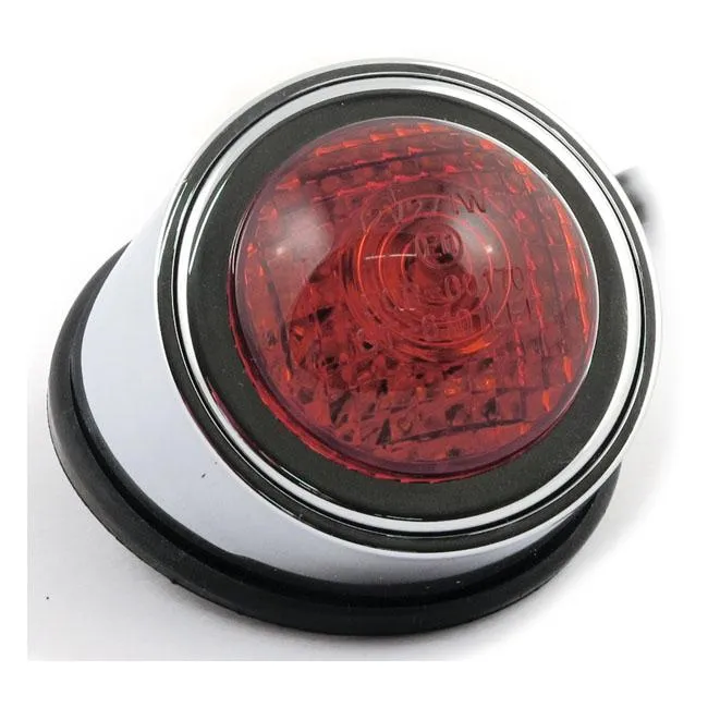 Old School Type 1 LED takavalo kromi punainen linssi