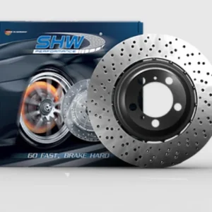 SHW 2003 Audi RS6 4.2L Left Rear Cross-Drilled Lightweight Brake Rotor (4B3615601C)