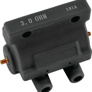 Twin Power 85-03 Big Twin and XL Ignition Coil Black Replaces H-D 31614-83A 3 Ohm Late Style