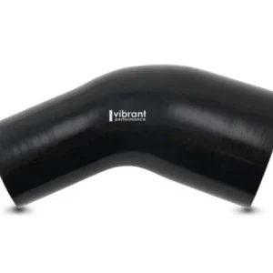 Vibrant 1.75in ID x 2in ID Gloss Black Silicone 45 Degree Transition Elbow