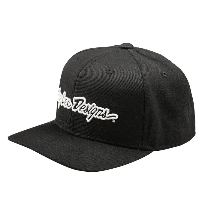 Troy Lee Designs Curved Snapback Hat Signature Black
