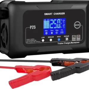 NOEIFEVO 25A Auton akun laturi, 12V 25A/24V 13A ylläpitolaturi autolle, moottoripyörälle, ruohonleikkurille, veneelle, lit...