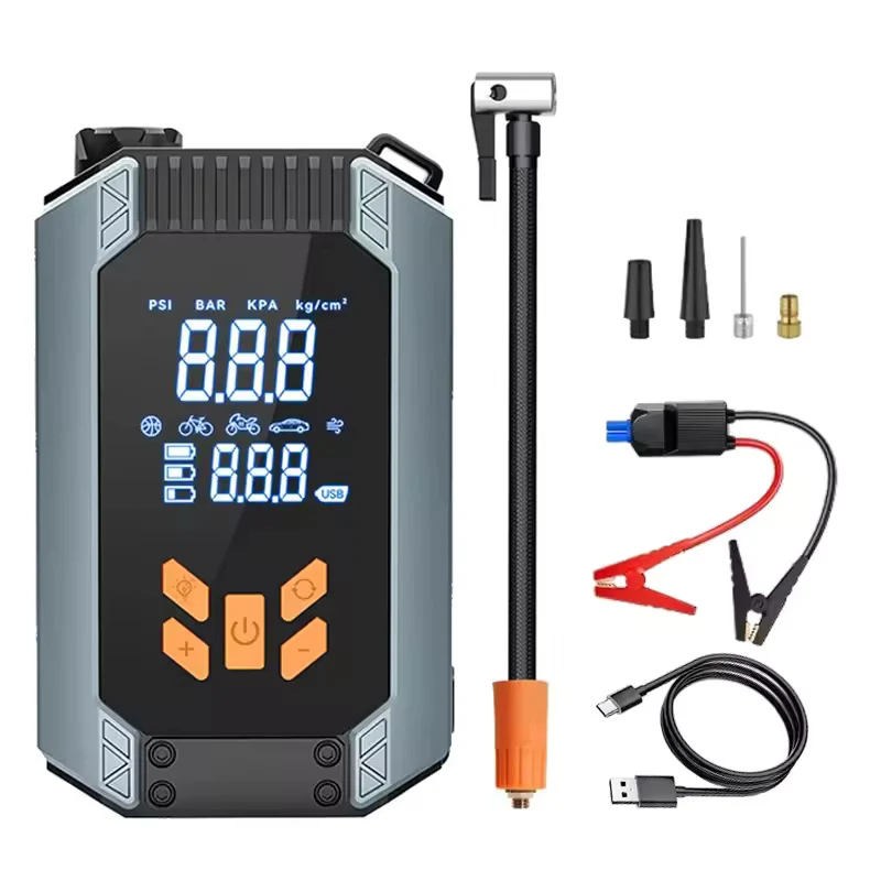 NOEIFEVO 4--1 Kannettava Auto-Käynnistysapu & Ilmapumppu 150PSI Ilmakompressori Powerbank Booster Auto-Käynnistin Laite Au...