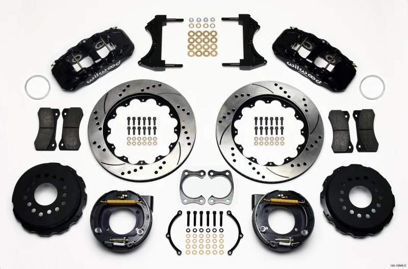 Wilwood AERO4 Rear P-Brake Kit 14.00in Drilled Big Ford New Style 2.50in Offset