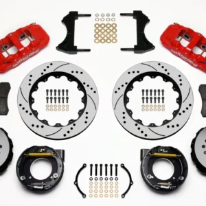 Wilwood AERO4 Rear P-Brake Kit 14.00in Drilled Red Chevy C-10 2.42 Offset 5-lug