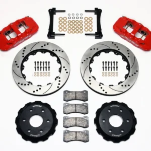 Wilwood AERO6 Front Truck Kit 14.25in Drill Red 1999-2014 GM Truck/SUV 1500