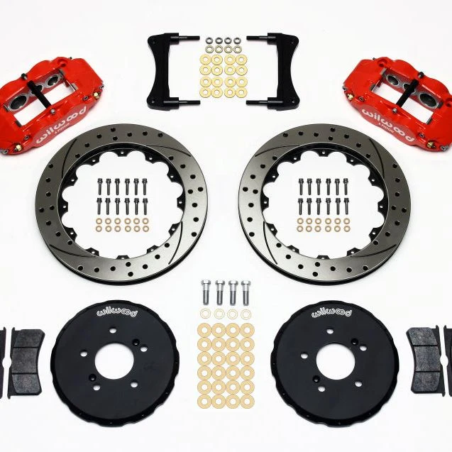 Wilwood Narrow Superlite 6R Front Hat Kit 12.88in Drill Red Honda S2000