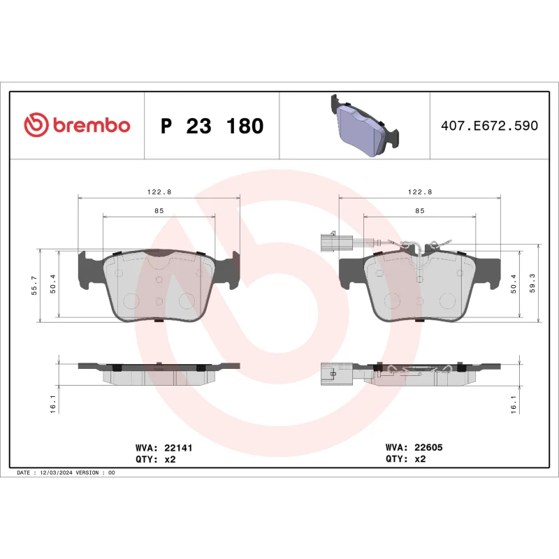 Brembo 18-21 Alfa Romeo Giulia/ Alfa Romeo Stelvio Rear Low-Met Brake Pad