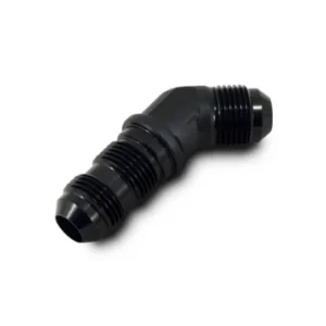Vibrant -16AN Bulkhead Adapter 45 Deg Elbow Fitting - Anodized Black