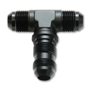 Vibrant -4AN Bulkhead Adapter Tee Fitting - Anodized Black Only