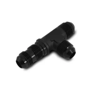 Vibrant -4AN Bulkhead Adapter Tee on Run Fittings - Anodized Black Only