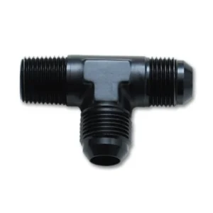 Vibrant -6AN x 1/4in NPT Flare to Pipe On Run Tee Adapter Fitting - Aluminum