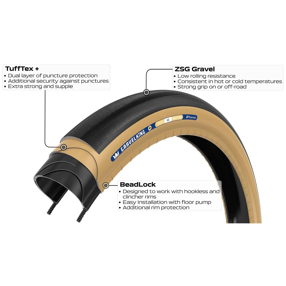 PANARACER GRAVELKING SLICK+ TLR 700x30c Tubeless Ready Beige rengas
