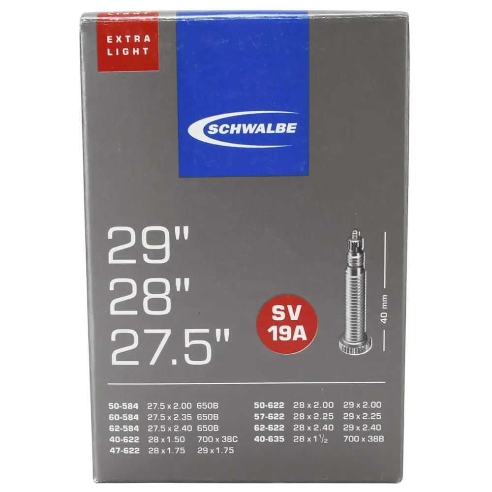 SCHWALBE EXTRA LIGHT SV 19A sisäputki 27.5/29x1.50/2.35 Butyl Presta 40 mm 40 mm